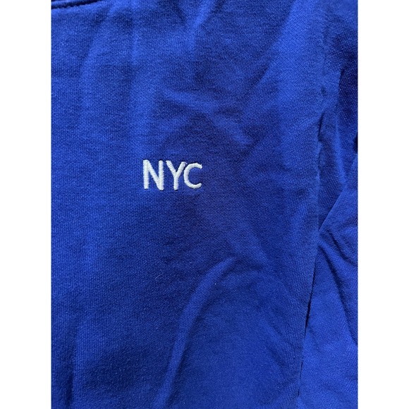 H & M Womens Cropped Hoodie Sweatshirt Long Sleeve Cuffed Blue Size 10-12 Small - Picture 3 of 6